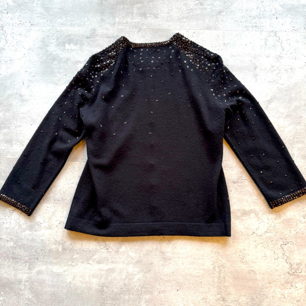 Ann Taylor Sequin Rabbit Hair Cashmere Wool Blend Cardigan With Sequins Medium - Picture 5 of 9